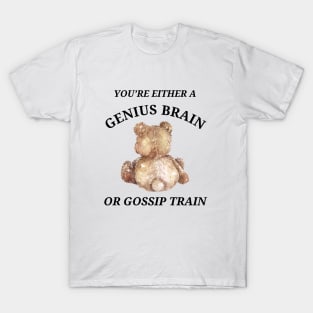 Are You A Genius Brain Or Gossip Train? Trash Panda Tee, Funny Sarcasm T Shirt, Meme T Shirt, Retro Cartoon T Shirt, Graphic Shirt Unisex T-Shirt